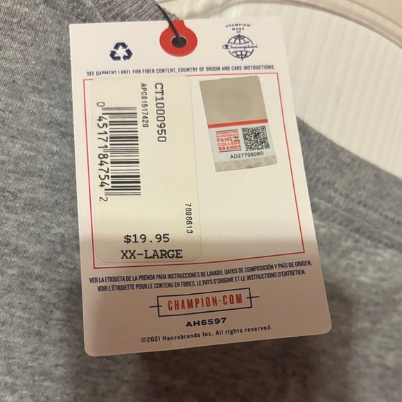 NWT Champion Gray and Blue MTSU Men's Tee size 2XL - Picture 4 of 4